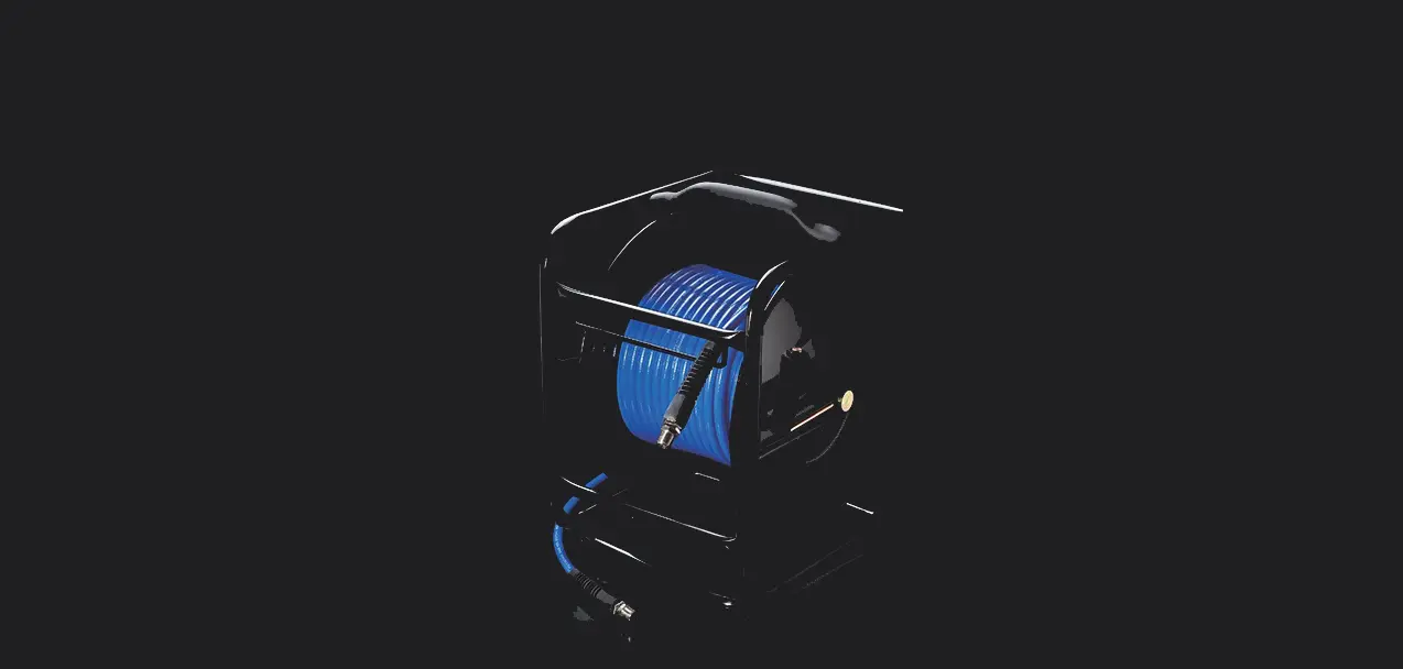 HR02DXS Series MANUAL REWIND HOSE REEL/ Open Design – Steel Case