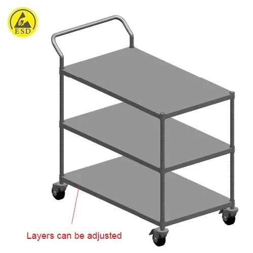 Antistatik ESD 3 Raflı Taşıma Arabası MX-B0406